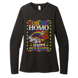 Ho Ho Homo Holigays Homosexual Lgbt Funny Ugly Christmas Womens CVC Long Sleeve Shirt