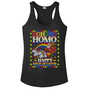 Ho Ho Homo Holigays Homosexual Lgbt Funny Ugly Christmas Ladies PosiCharge Competitor Racerback Tank