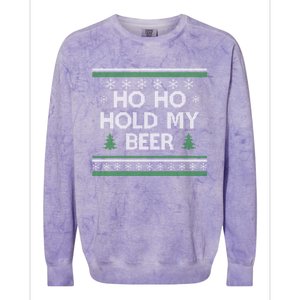 Ho Ho Hold My Beer Santa Ugly Christmas Ing Sweater Gift Colorblast Crewneck Sweatshirt