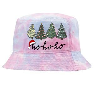 Ho Ho Ho Green Tree Christmas Tis The Season Tie-Dyed Bucket Hat