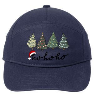 Ho Ho Ho Green Tree Christmas Tis The Season 7-Panel Snapback Hat