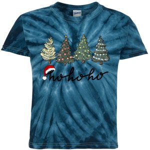 Ho Ho Ho Green Tree Christmas Tis The Season Kids Tie-Dye T-Shirt