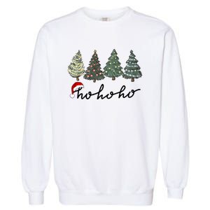 Ho Ho Ho Green Tree Christmas Tis The Season Garment-Dyed Sweatshirt