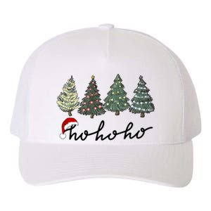 Ho Ho Ho Green Tree Christmas Tis The Season Yupoong Adult 5-Panel Trucker Hat