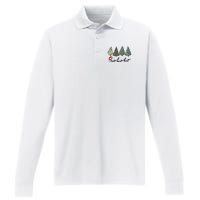 Ho Ho Ho Green Tree Christmas Tis The Season Performance Long Sleeve Polo