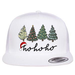 Ho Ho Ho Green Tree Christmas Tis The Season Flat Bill Trucker Hat