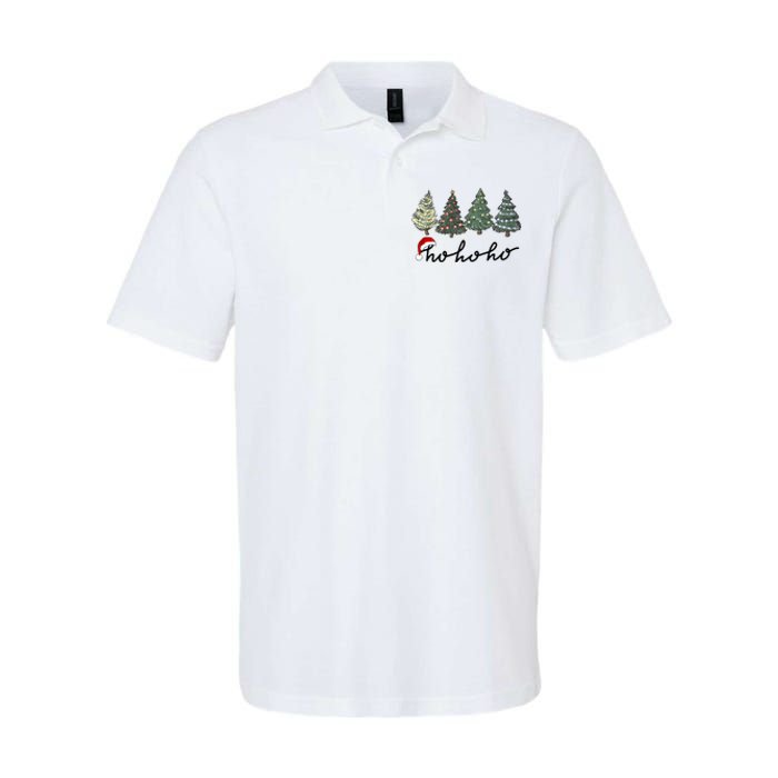 Ho Ho Ho Green Tree Christmas Tis The Season Softstyle Adult Sport Polo