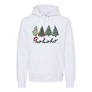 Ho Ho Ho Green Tree Christmas Tis The Season Premium Hoodie