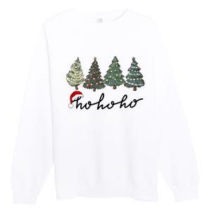 Ho Ho Ho Green Tree Christmas Tis The Season Premium Crewneck Sweatshirt