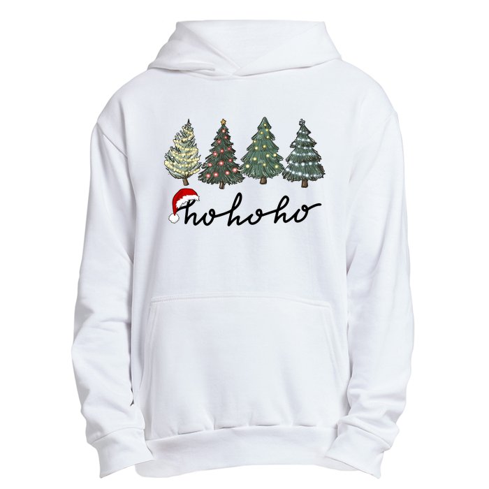 Ho Ho Ho Green Tree Christmas Tis The Season Urban Pullover Hoodie