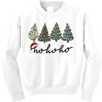 Ho Ho Ho Green Tree Christmas Tis The Season Kids Sweatshirt