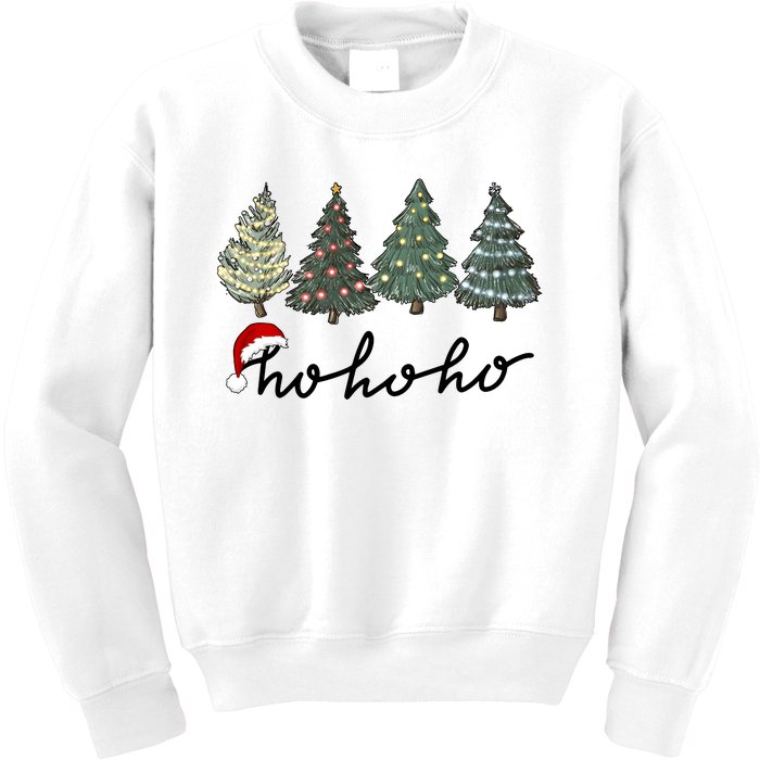 Ho Ho Ho Green Tree Christmas Tis The Season Kids Sweatshirt