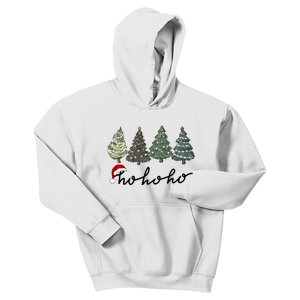 Ho Ho Ho Green Tree Christmas Tis The Season Kids Hoodie