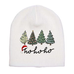 Ho Ho Ho Green Tree Christmas Tis The Season Short Acrylic Beanie