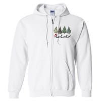 Ho Ho Ho Green Tree Christmas Tis The Season Full Zip Hoodie