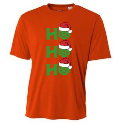 Ho Ho Ho Funny Christmas Pickleball Santa Claus Hat Meme Gift Cooling Performance Crew T-Shirt