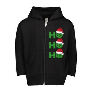 Ho Ho Ho Funny Christmas Pickleball Santa Claus Hat Meme Gift Toddler Zip Fleece Hoodie