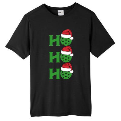 Ho Ho Ho Funny Christmas Pickleball Santa Claus Hat Meme Gift Tall Fusion ChromaSoft Performance T-Shirt