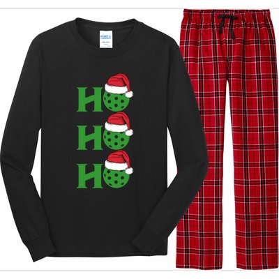 Ho Ho Ho Funny Christmas Pickleball Santa Claus Hat Meme Gift Long Sleeve Pajama Set