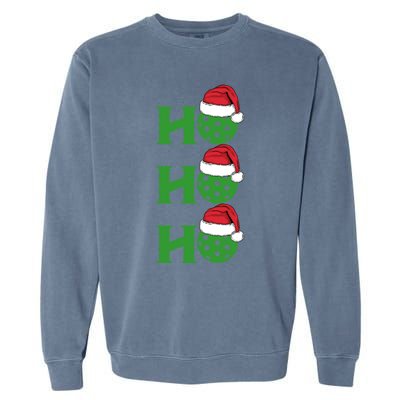 Ho Ho Ho Funny Christmas Pickleball Santa Claus Hat Meme Gift Garment-Dyed Sweatshirt