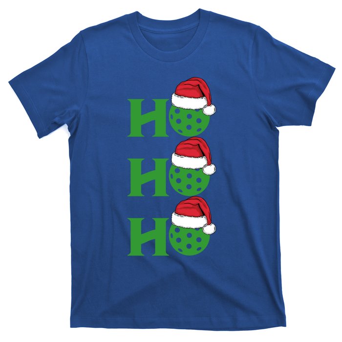 Ho Ho Ho Funny Christmas Pickleball Santa Claus Hat Meme Gift T-Shirt