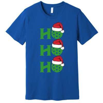 Ho Ho Ho Funny Christmas Pickleball Santa Claus Hat Meme Gift Premium T-Shirt