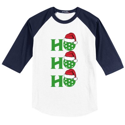 Ho Ho Ho Funny Christmas Pickleball Santa Claus Hat Meme Gift Baseball Sleeve Shirt