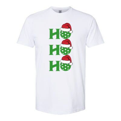 Ho Ho Ho Funny Christmas Pickleball Santa Claus Hat Meme Gift Softstyle CVC T-Shirt