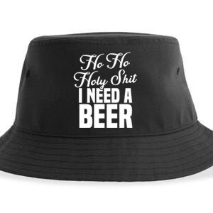 Ho Ho Holy Shit I Need A Beer Funny Christmas Drinking Gift Sustainable Bucket Hat