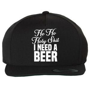 Ho Ho Holy Shit I Need A Beer Funny Christmas Drinking Gift Wool Snapback Cap