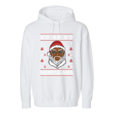 Ho Ho Ho The Cool Santa Claus Is Coming To The Party Gift Garment-Dyed Fleece Hoodie