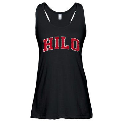 Hilo Hawaii Hi Vintage Sports Design Red Design Ladies Essential Flowy Tank