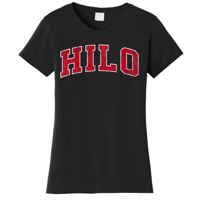 Hilo Hawaii Hi Vintage Sports Design Red Design Women's T-Shirt