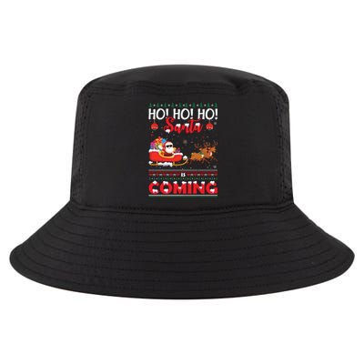 Ho Ho Ho Santa Claus Is Coming Ugly Christmas Print Gift Cool Comfort Performance Bucket Hat