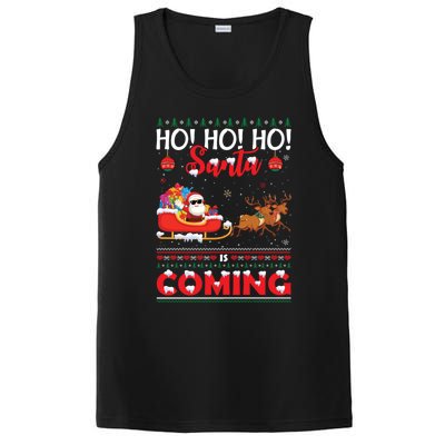 Ho Ho Ho Santa Claus Is Coming Ugly Christmas Print Gift PosiCharge Competitor Tank