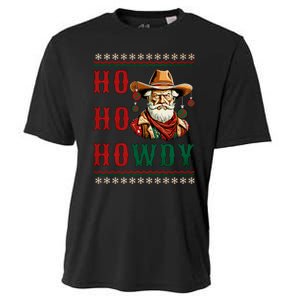 Ho Ho Howdy Ugly Christmas Sweater Style Cowboy Santa Cooling Performance Crew T-Shirt