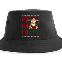 Ho Ho Howdy Ugly Christmas Sweater Style Cowboy Santa Sustainable Bucket Hat