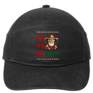 Ho Ho Howdy Ugly Christmas Sweater Style Cowboy Santa 7-Panel Snapback Hat