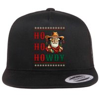 Ho Ho Howdy Ugly Christmas Sweater Style Cowboy Santa Flat Bill Trucker Hat