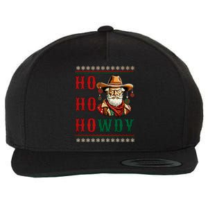 Ho Ho Howdy Ugly Christmas Sweater Style Cowboy Santa Wool Snapback Cap