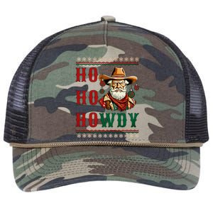 Ho Ho Howdy Ugly Christmas Sweater Style Cowboy Santa Retro Rope Trucker Hat Cap