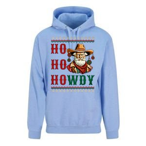 Ho Ho Howdy Ugly Christmas Sweater Style Cowboy Santa Unisex Surf Hoodie