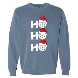 Ho Ho Ho Funny Christmas Pickleball Santa Claus Hat Meme Meaningful Gift Garment-Dyed Sweatshirt