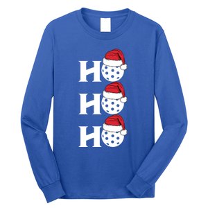 Ho Ho Ho Funny Christmas Pickleball Santa Claus Hat Meme Meaningful Gift Long Sleeve Shirt