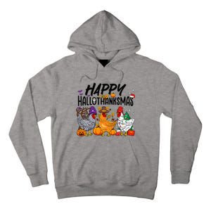 Happy HalloThanksMas Halloween Thanksgiving Xmas Chicken Tall Hoodie