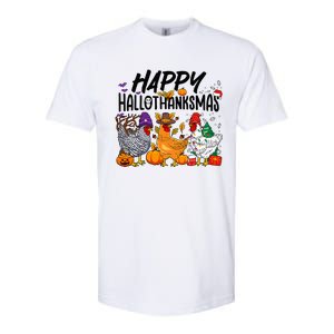 Happy HalloThanksMas Halloween Thanksgiving Xmas Chicken Softstyle CVC T-Shirt