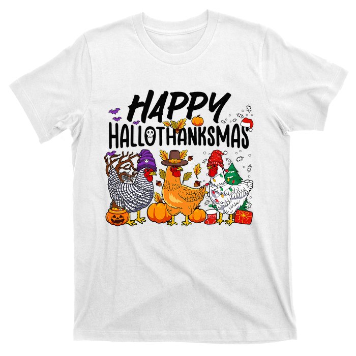 Happy HalloThanksMas Halloween Thanksgiving Xmas Chicken T-Shirt