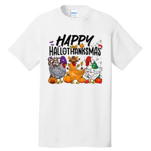 Happy HalloThanksMas Halloween Thanksgiving Xmas Chicken Tall T-Shirt