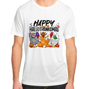 Happy HalloThanksMas Halloween Thanksgiving Xmas Chicken Adult ChromaSoft Performance T-Shirt