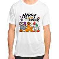 Happy HalloThanksMas Halloween Thanksgiving Xmas Chicken Adult ChromaSoft Performance T-Shirt